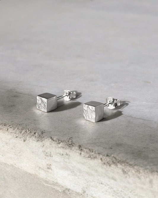 Pendientes Cubo Plata L