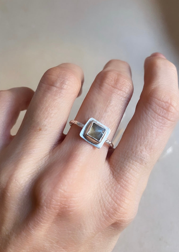 Squared Labradorite Ring - Maggie Alagna | Artisan Jewelry