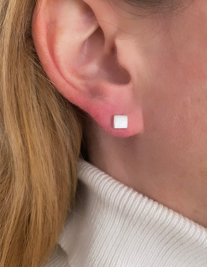 Smooth Square Studs - Maggie Alagna | Artisan Jewelry