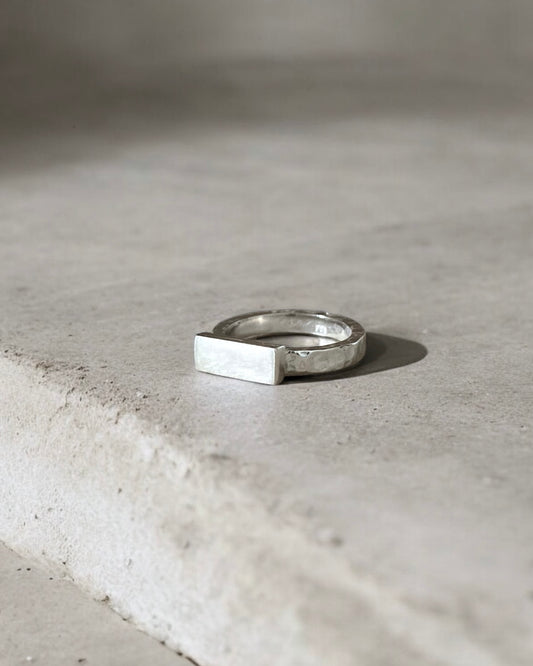 Big Rectangle Silver Ring