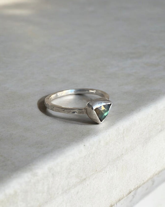 Triangle Labradorite Ring