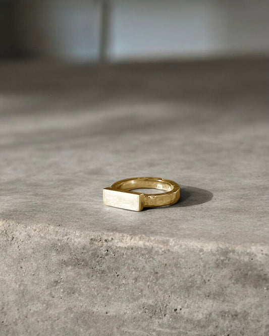 Big Rectangle Gold Ring